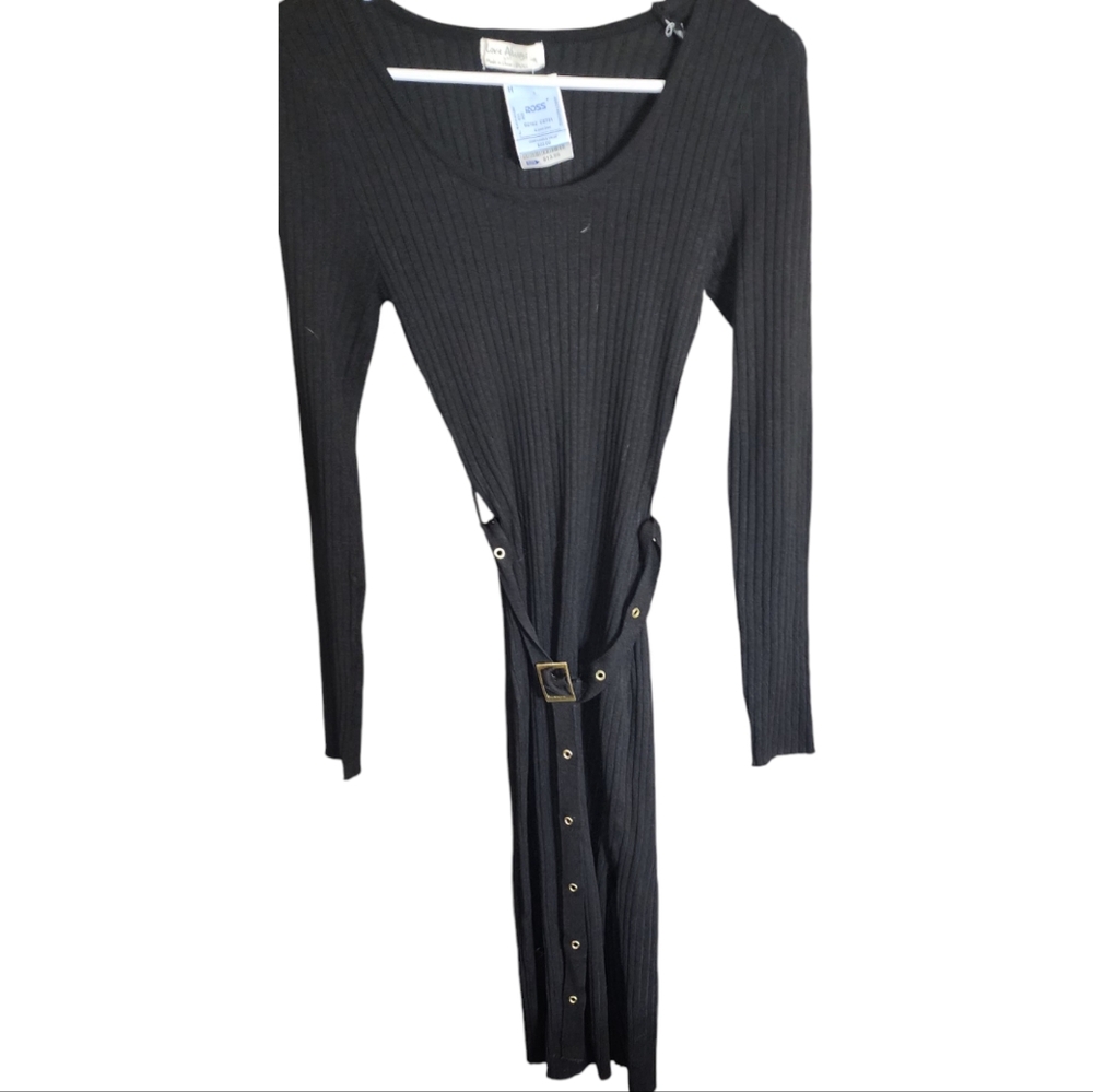 Love Always women's  size S roundneck long-sleeved  belted sweater  dress NWT